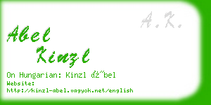 abel kinzl business card